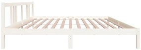 Estrutura de cama 200x200 cm madeira maciça branco
