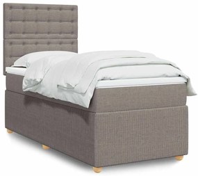 Cama com molas/colchão 80x200 cm tecido castanho-acinzentado