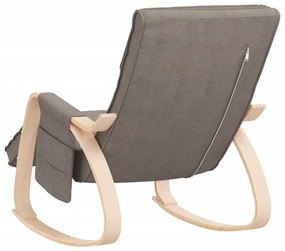 Cadeira de baloiço tecido cinzento-acastanhado