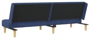 Sofá-cama de 2 lugares tecido azul
