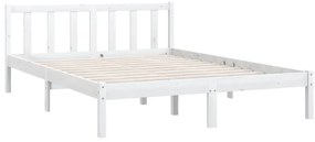 Estrutura de cama em pinho maciço 160x200 cm branco