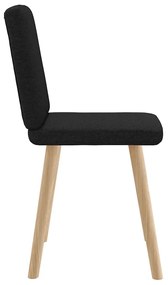 Cadeiras de jantar 2 pcs tecido preto