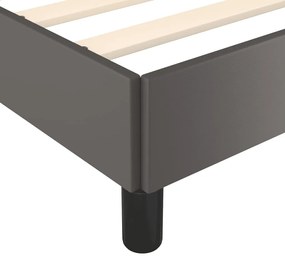 Estrutura de Cama Salu em Couro Artificial Cinza - 90x190cm - Design M