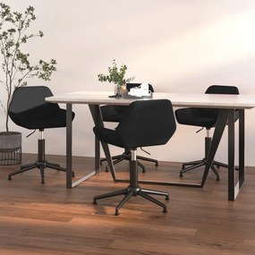 vidaXL Cadeiras de jantar giratórias 4 pcs veludo preto