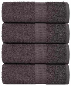 vidaXL Toalhas de rosto FROGN 4 peças Antracite 30x30 cm 360 g/m²