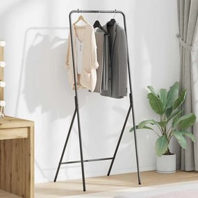 vidaXL Suporte de Roupa Preto Metal Padrão Colapsável Suporte de Roupa