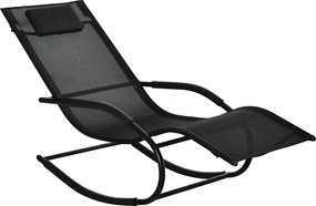 Outsunny Espreguiçadeira balançante ergonômica com encosto de cabeça apoios de braço metal galvanizado textilene 62l x 150P | Aosom Portugal