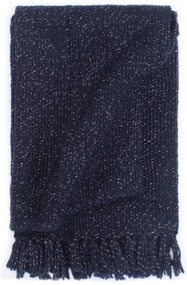 vidaXL Manta em tecido lurex 220x250 cm azul-marinho