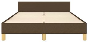 Estrutura de cama sem colchão 120x200 cm tecido castanho-escuro