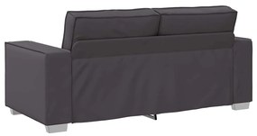 Sofá Loveseat vidaXL Cinza 140 cm em Couro Sintético