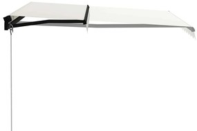 Toldo retrátil manual com LED 300x250 cm cor creme