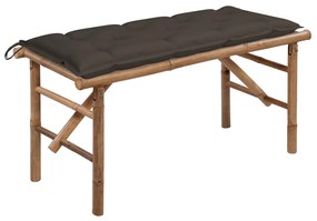 3063872 vidaXL Banco de jardim dobrável com almofadão 118 cm bambu