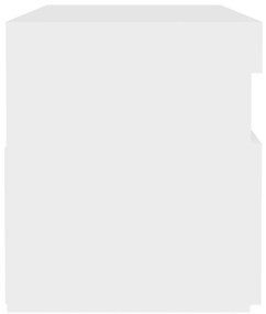 Móvel de TV com luzes LED 60x35x40 cm branco