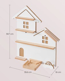 Prateleira para brinquedos de montagem fácil 18 x 55,6 x 59,7 cm branco