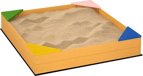 Outsunny Caixa de Areia para Criança de Madeira 109x109x19,8 cm Madeira | Aosom Portugal