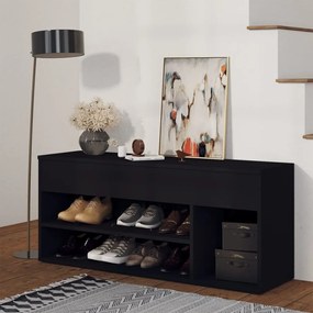 808757 vidaXL Banco sapateira 105x30x45 cm contraplacado preto