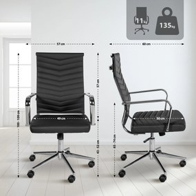 Cadeira de escritório Canby Couro sintético Preto