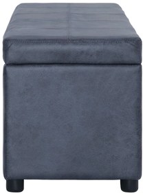 Banco c/ espaço arrumação 116 cm camurça artificial cinzento