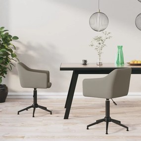 vidaXL Cadeiras de jantar giratórias 2 pcs veludo cinzento-claro