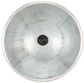 Candeeiro suspenso industrial redondo 25 W 40 cm E27 prateado