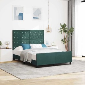 Cama vidaXL Verde Escuro 140x190 cm Veludo