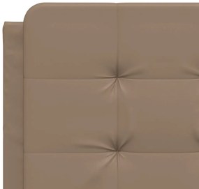 Cama com colchão 140x190 cm couro artificial cappuccino