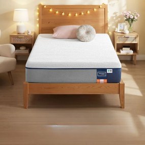 Colchão de espuma viscoelástica com gel, 90 x 200 cm, com apoio ergonómico, azul