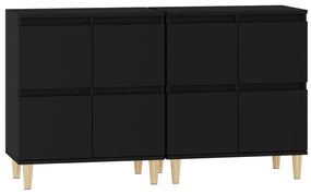 Aparadores 2 pcs 60x35x70 cm derivados de madeira preto