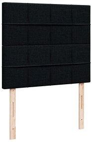 Estrutura de cama otomana com colchão preto 120x190 cm tecido