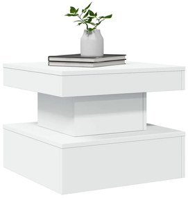 Mesa de centro com luzes LED 50x50x40 cm branco