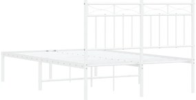 Estrutura de cama com cabeceira 120x200 cm metal branco