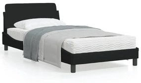vidaXL Estrutura de cama sem colchão 100x200 cm tecido preto