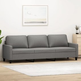vidaXL Sofá de 3 lugares 210 cm tecido cinza-escuro