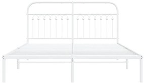 Estrutura de cama com cabeceira 150x200 cm metal branco