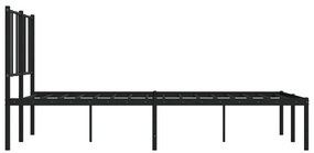 Estrutura de cama com cabeceira 140x190 cm metal preto