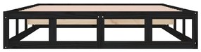 Estrutura cama pequena casal 120x190 cm pinho maciço preto