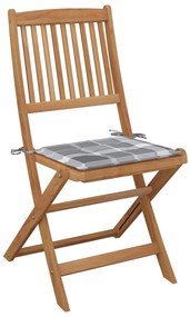 Cadeiras de jardim dobráveis c/ almofadões 6 pcs acácia maciça