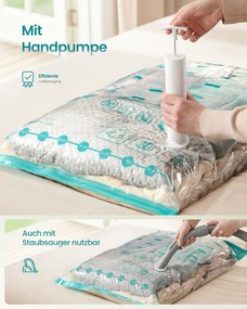 Conjunto 8 Sacos de vácuo 8 saquinhos (2S+3M+3L), sacos para vestuário e roupa de cama Transparente