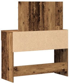 Mesa de Maquiagem com LED Madeira Velha 100x40x120 cm