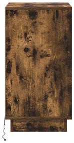Criado-mudo com LED Carvalho Fumado 39x34,5x65 cm Madeira de Engenhari