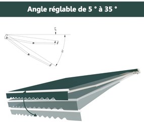 Toldo com manivela Toldo retrátil de alumínio para terraço com proteção solar 3 x 2,5 m - Borgonha