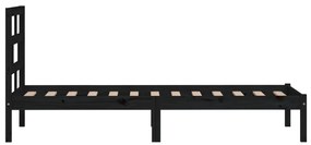 Estrutura cama pequena solteiro 75x190 cm madeira maciça preto