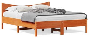 vidaXL Cama sem colchão 160x200 cm madeira pinho maciço castanho-mel