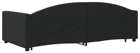 Sofá-cama com gavetão 100x200 cm tecido preto