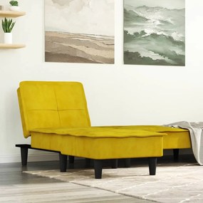 Chaise longue veludo amarelo