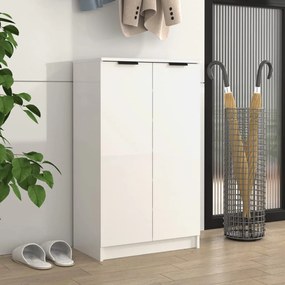 vidaXL Sapateira 59x35x100 cm derivados de madeira branco brilhante