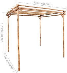Pérgola de bambu 170x170x220 cm