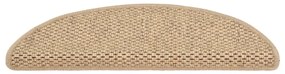 Tapetes escada adesivos aspeto sisal 15 pcs 56x17x3cm cor areia