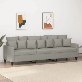 vidaXL Sofá de 3 lugares 210 cm tecido cinza-claro