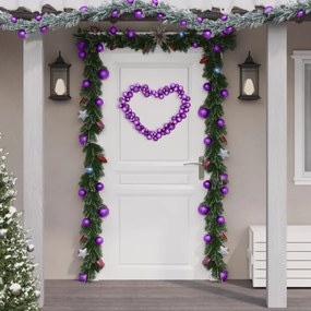 vidaXL Grinalda de Natal com bolas 175 cm poliestireno roxo